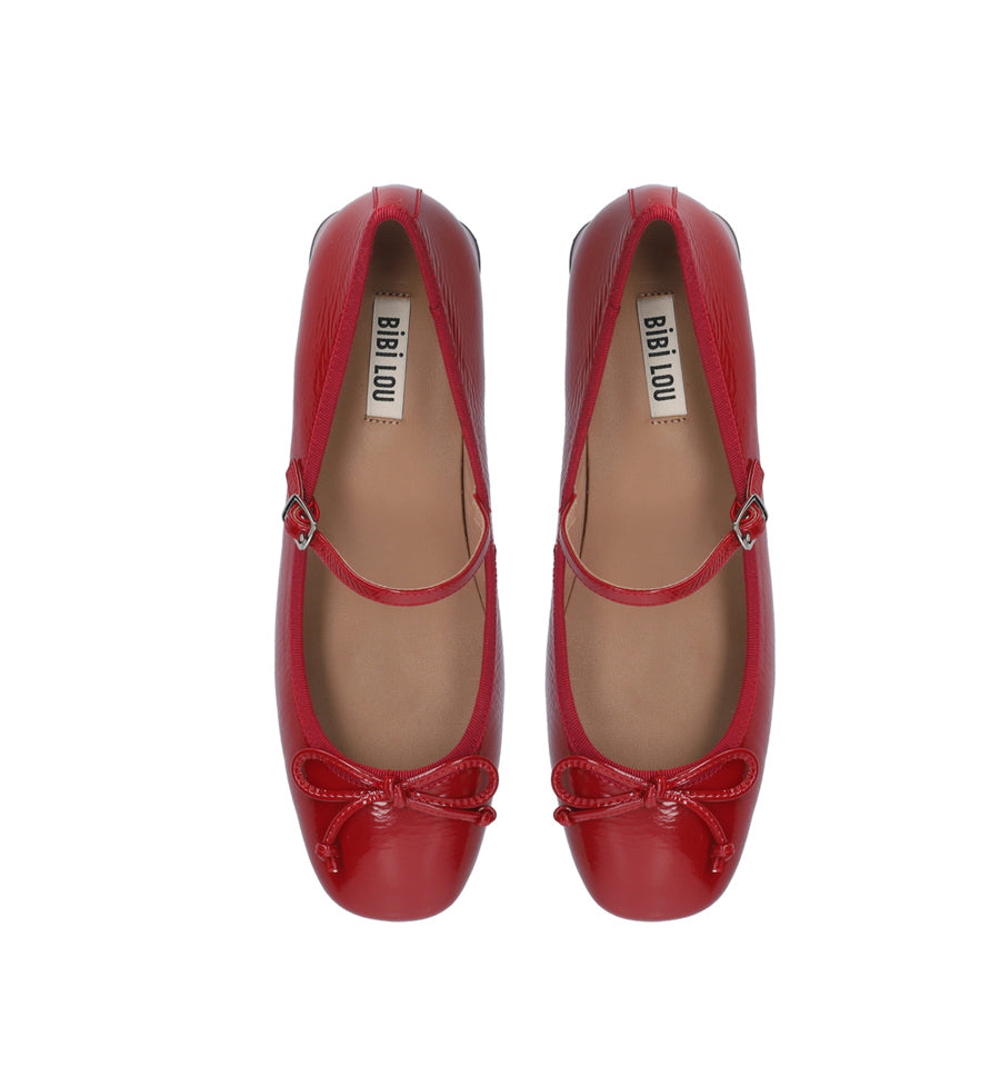 SUZY Merceditas baja con lazo en rojo