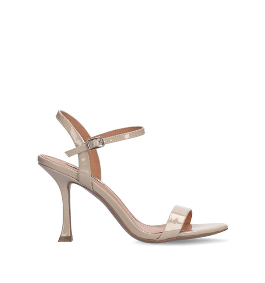 LOTUS Sandalia tacón fino en charol nude