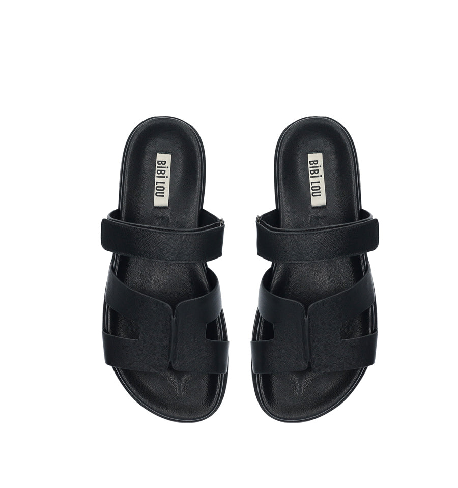 MINDY Bio con velcro de piel negro