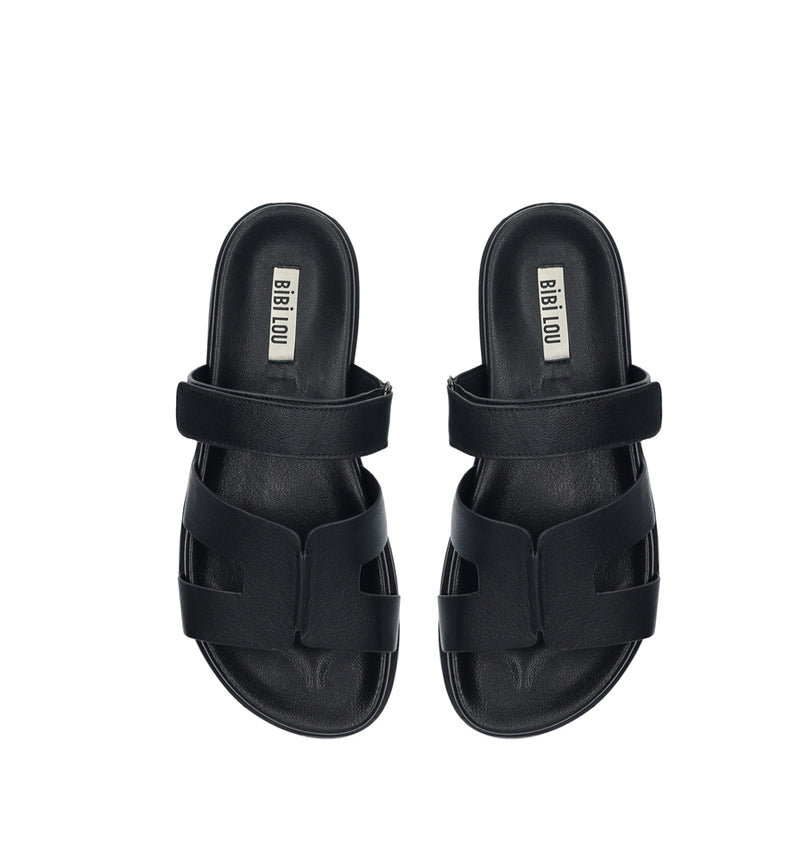 MINDY Bio con velcro de piel negro