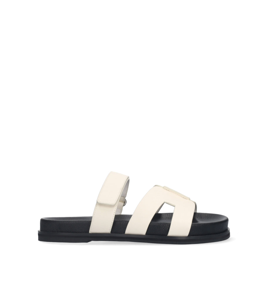 MINDY Bio con velcro de piel blanco-hueso