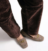 CHANTY Mocasín medio de cuadros camel