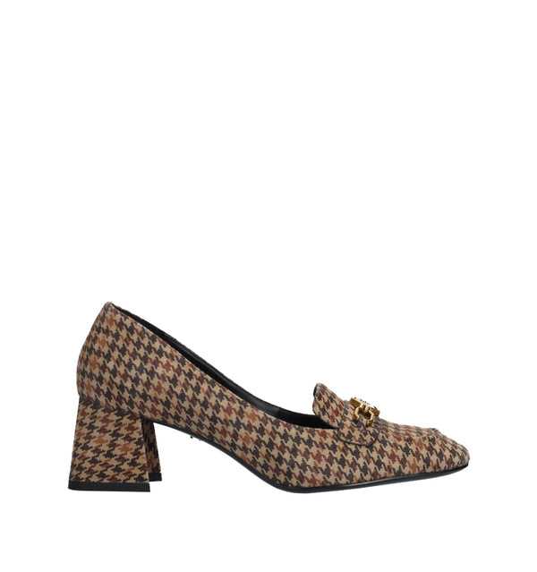 CHANTY Mocasín medio de cuadros camel