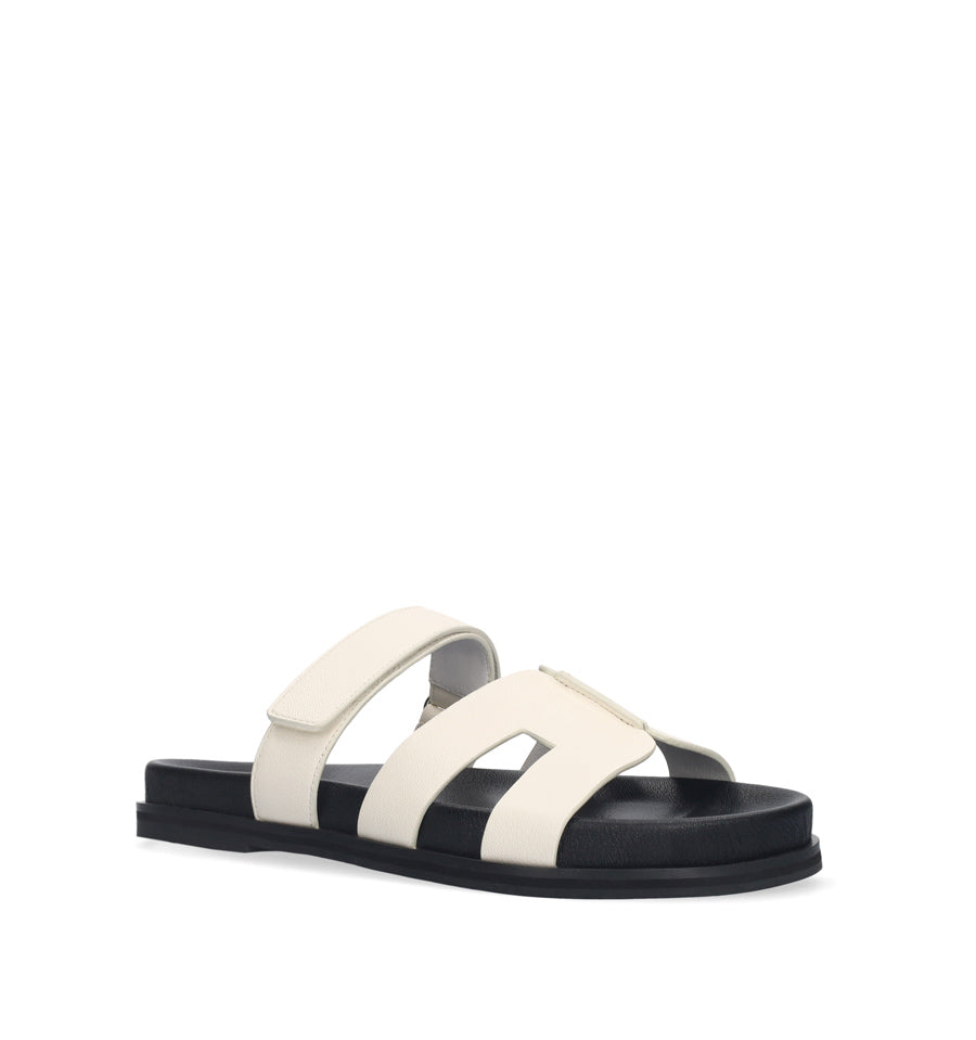 MINDY Bio con velcro de piel blanco-hueso