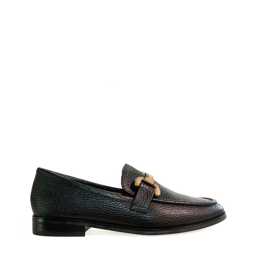 VELA Mocasín estribo en piel negro
