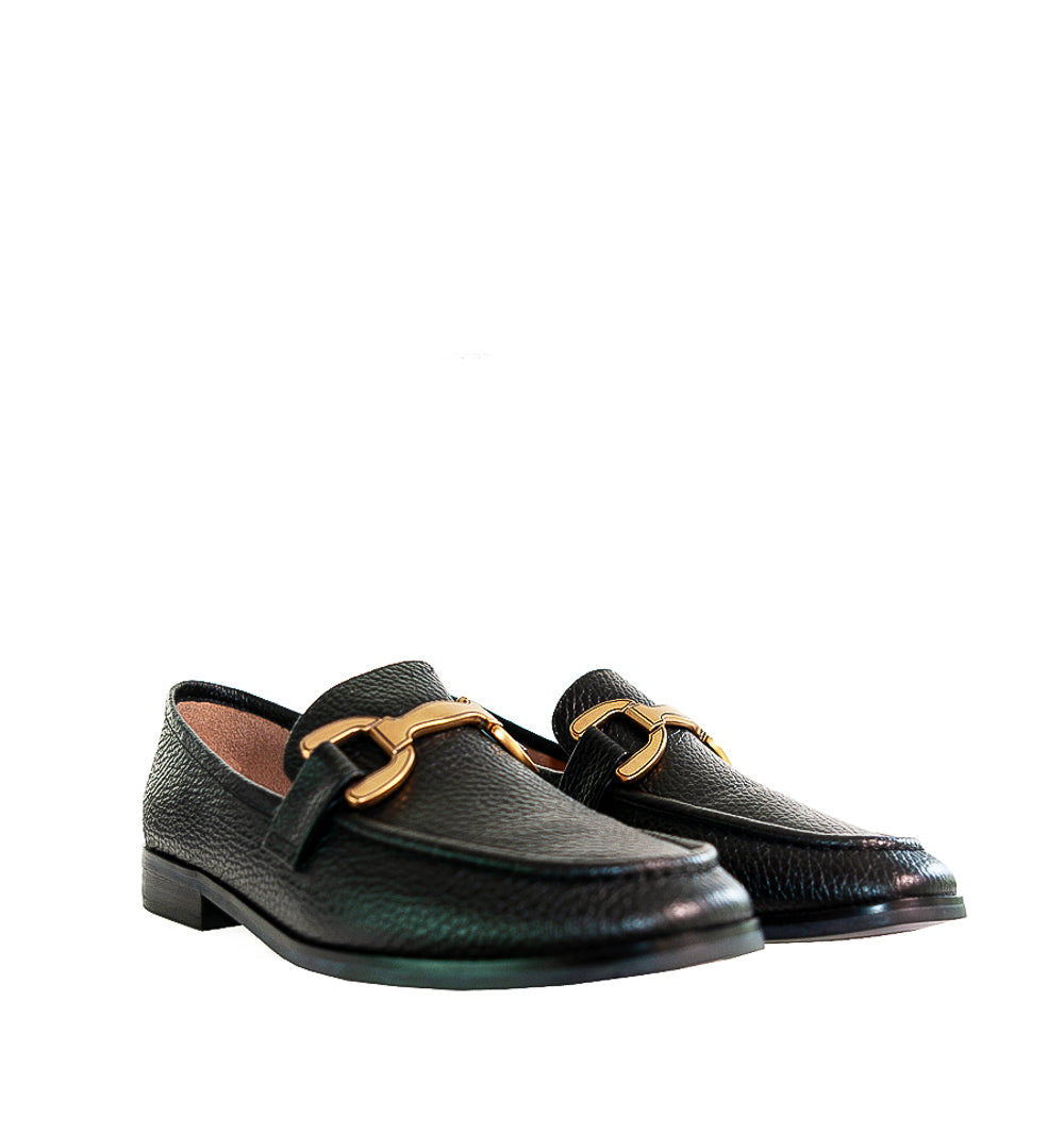 VELA Mocasín estribo en piel negro
