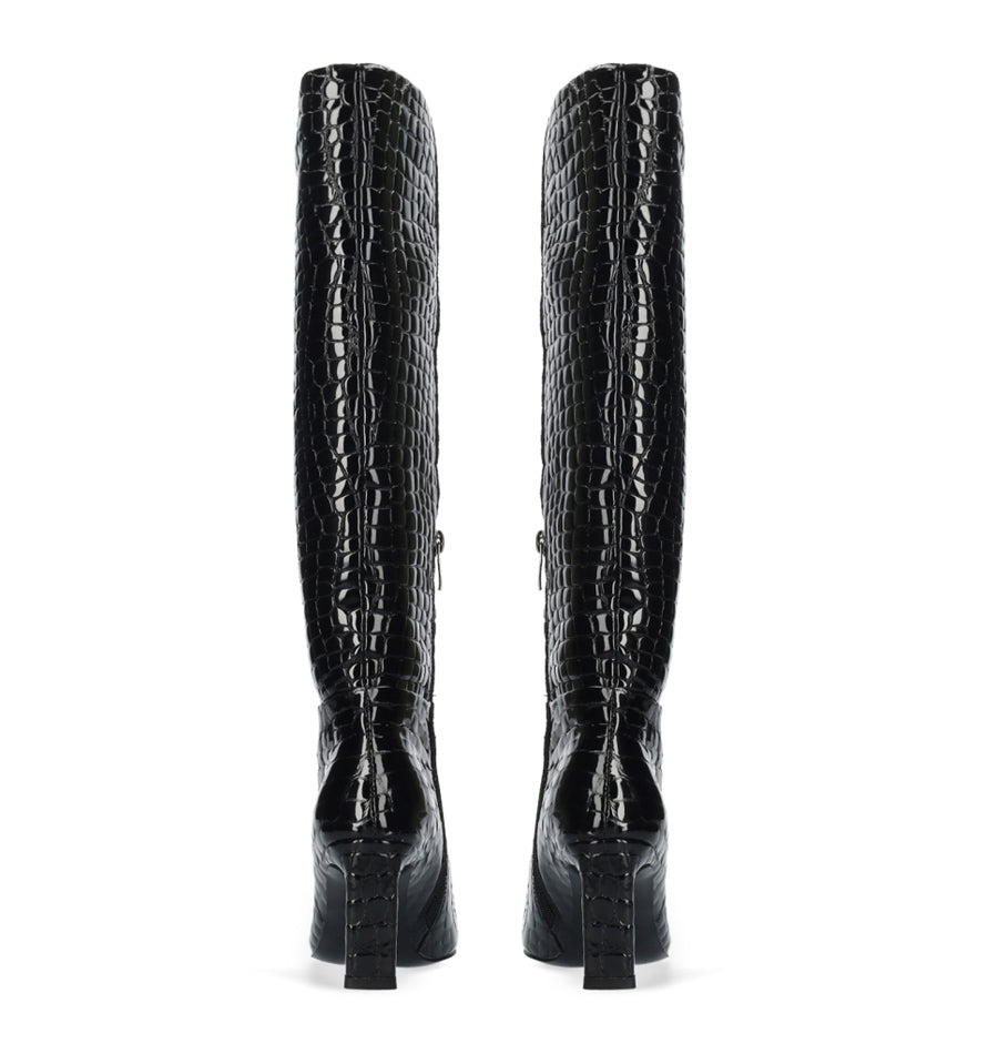 Bota coco tacón medio negro
