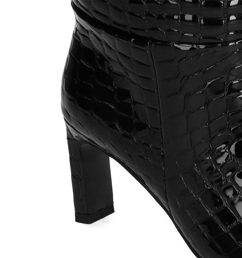 Bota coco tacón medio negro