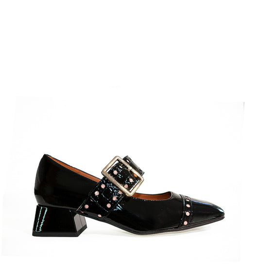 Merceditas en charol negro