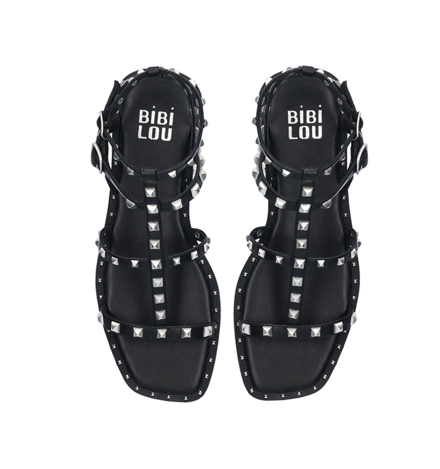 YURIKO Sandalia romana tachas en negro