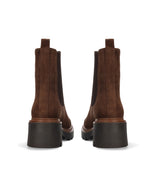 VIOLET Botín chelsea en ante marrón