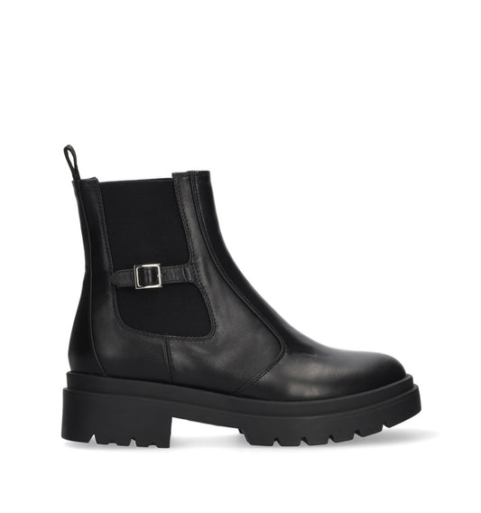 VIOLET Botín chelsea con hebilla en piel negro