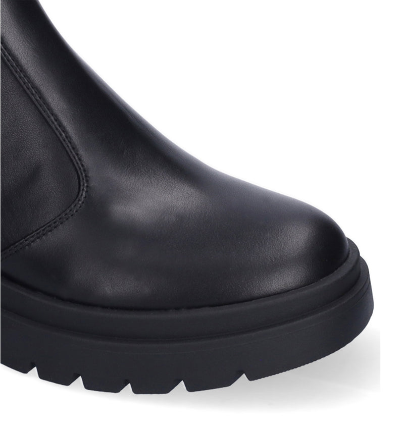 VIOLET Botín chelsea con hebilla en piel negro