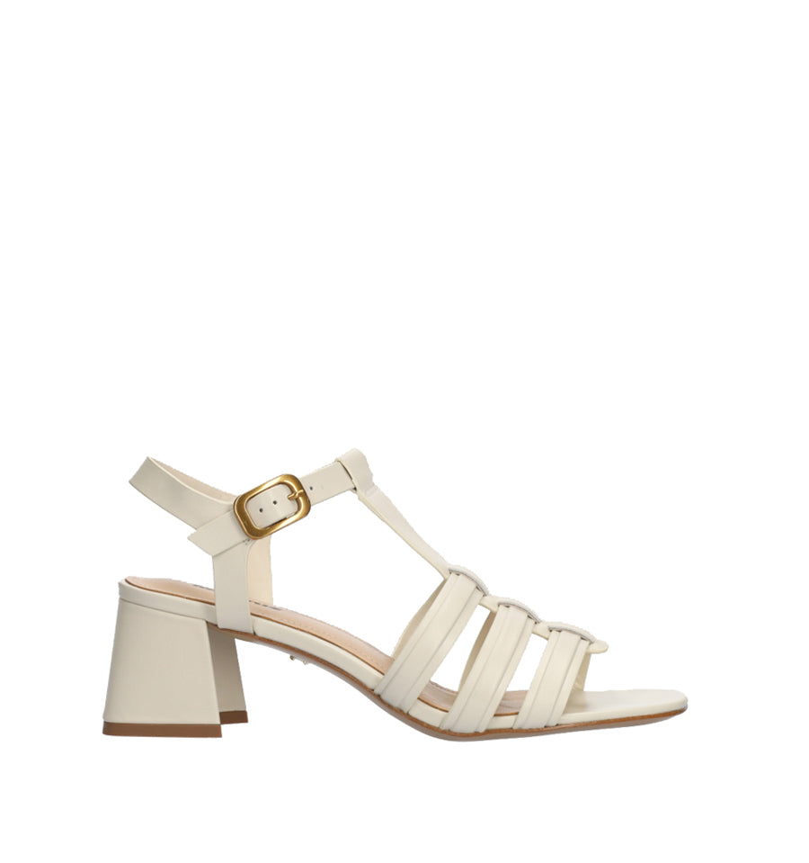GALA Sandalia tres tiras en blanco-hueso
