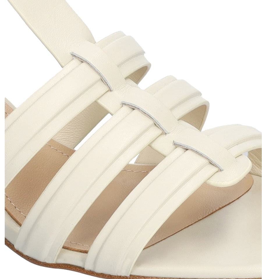 GALA Sandalia tres tiras en blanco-hueso