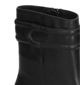 Botín tacón medio en ante negro