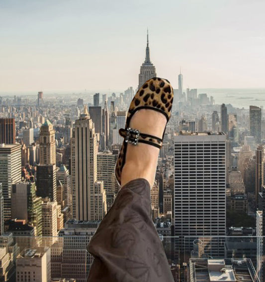 Merceditas bailarina en pony leopardo