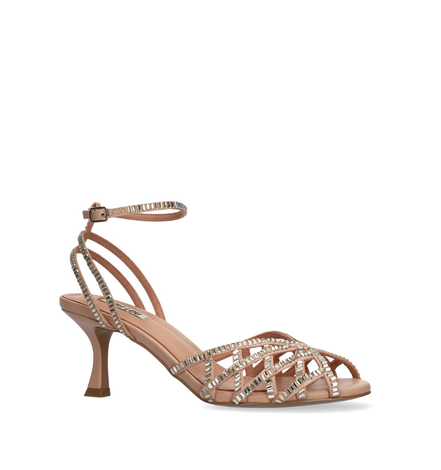 JULIETTE Sandalia media con cristal en nude