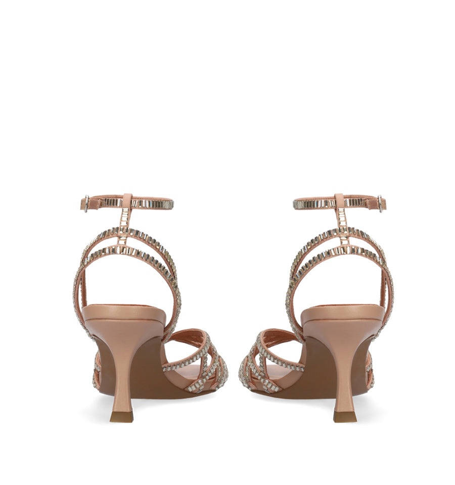 JULIETTE Sandalia media con cristal en nude