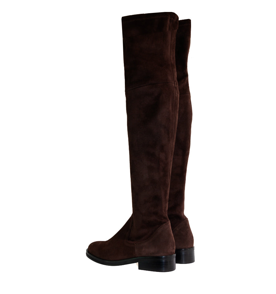 Bota mosquetera elástica en marrón