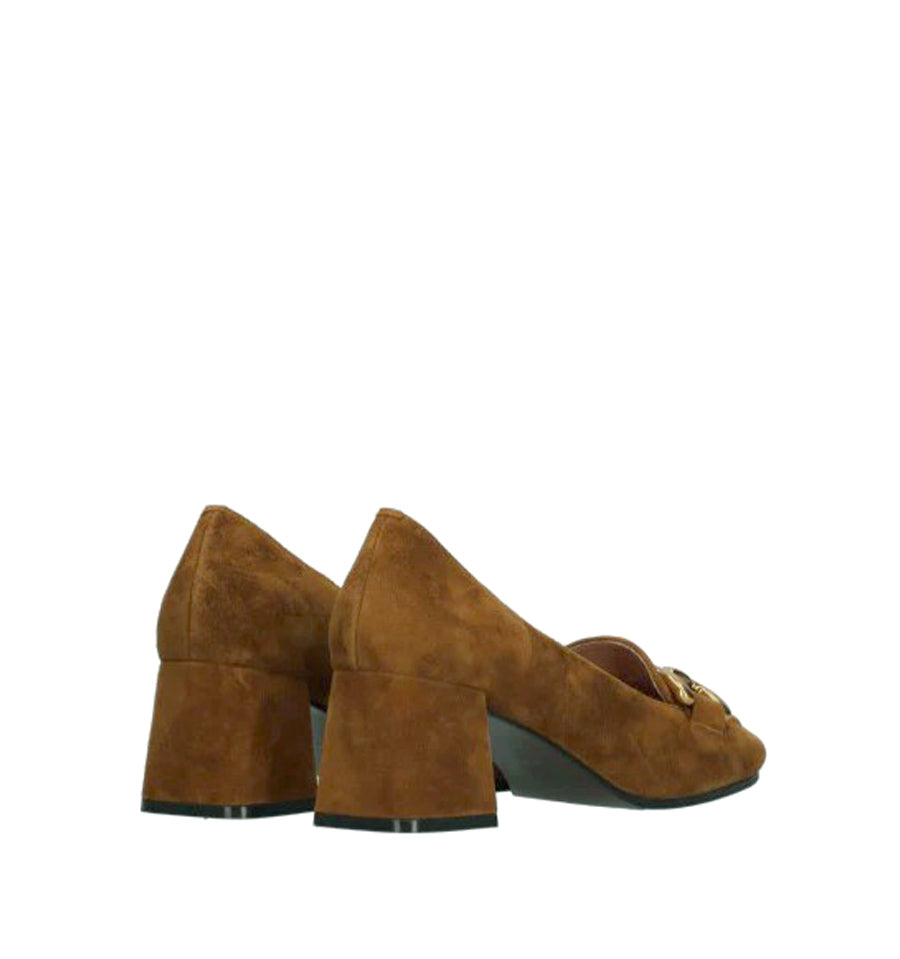 VALENCIA Mocasín solapa baja en ante cuero