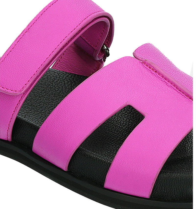 MINDY Bio con velcro de piel buganvilla