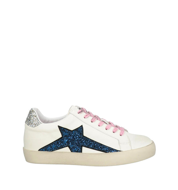 Sneaker con cristal marino y cordón rosa