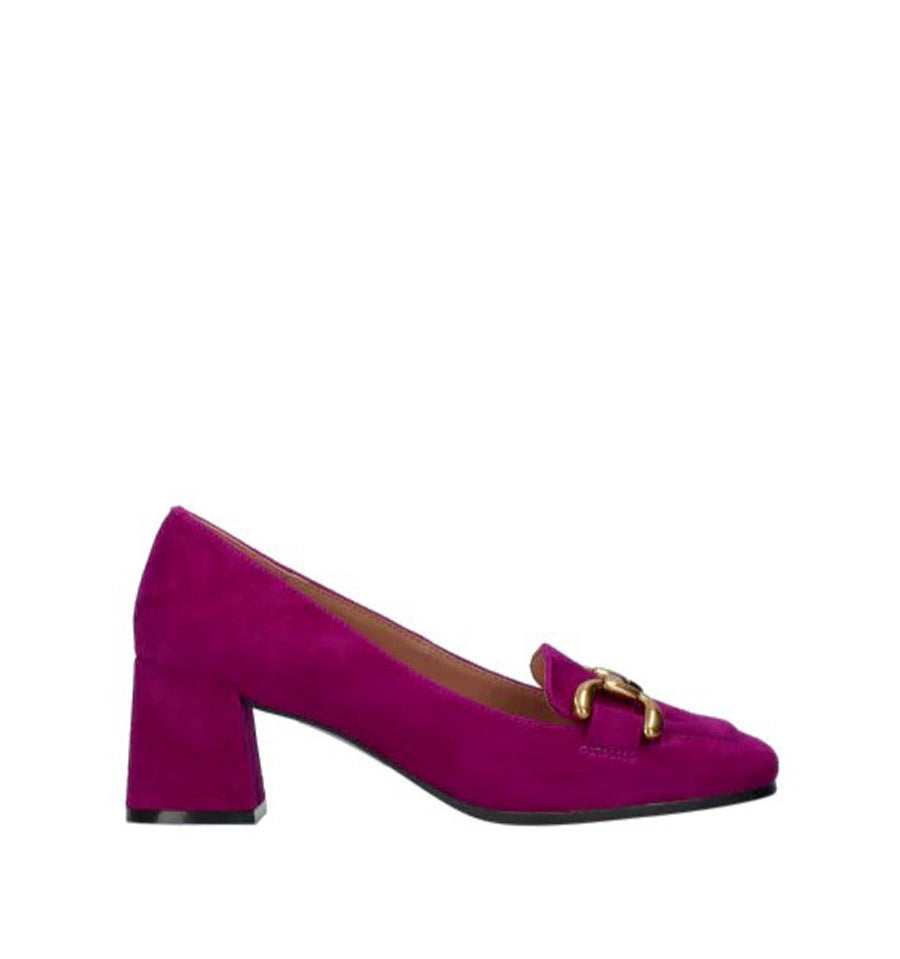 VALENCIA Mocasín solapa baja en ante morado