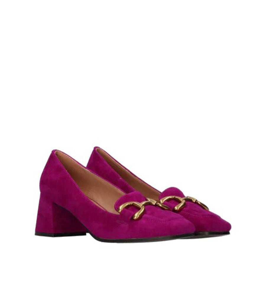 VALENCIA Mocasín solapa baja en ante morado