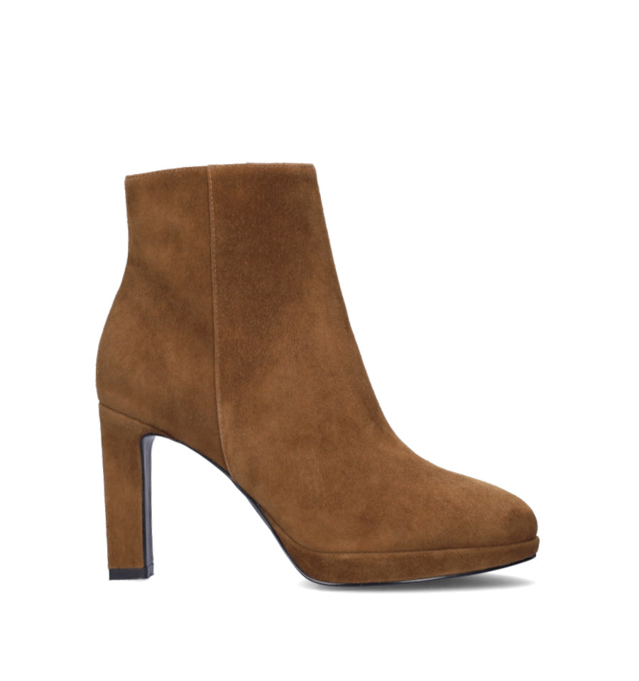 REGINA Botín plataforma tacón fino en cuero