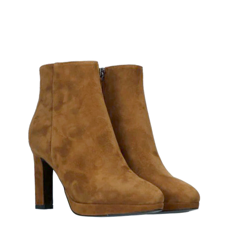 REGINA Botín plataforma tacón fino en cuero