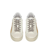 Sneaker con cristal oro y cordón envejecido