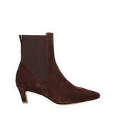 Botín fino chelsea en ante marrón