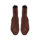 Botín fino chelsea en ante marrón