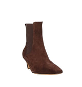 Botín fino chelsea en ante marrón