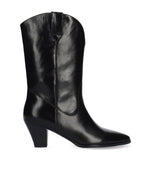 Bota con caña media en piel negro