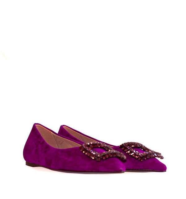Sabrina con adorno joya en morado