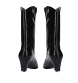 Bota con caña media en piel negro