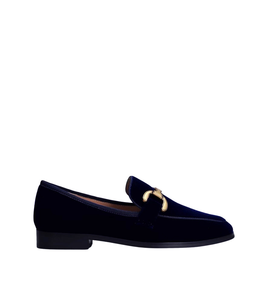 VELA Mocasín estribo en terciopelo negro