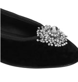 PERLA Bailarinas adorno joya en terciopelo negro