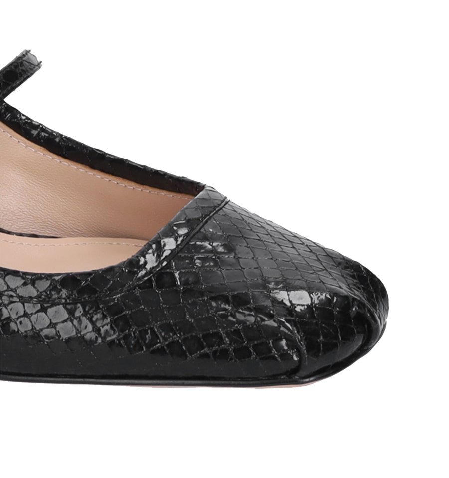 RIMA Merceditas pulsera en piel grabada negro