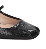 RIMA Merceditas pulsera en piel grabada negro