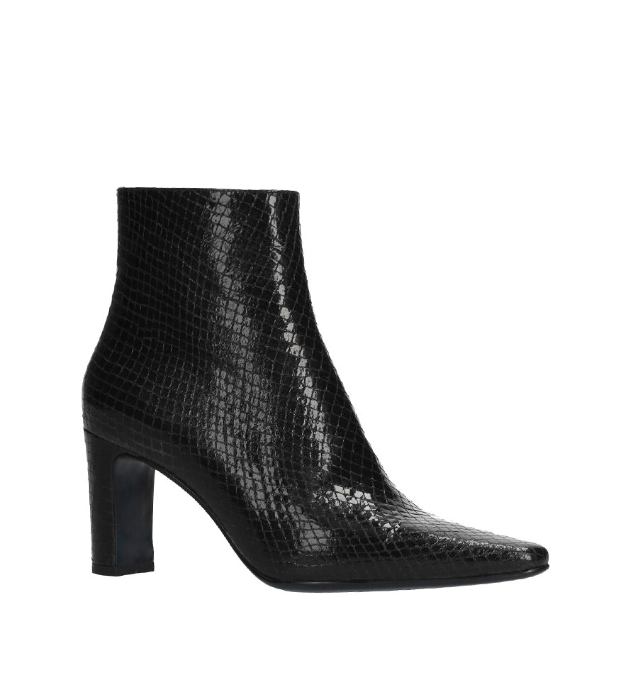 LILLE Botín clásico en piel grabada negro
