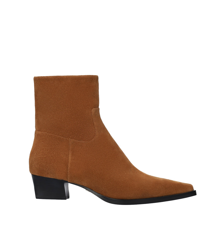 VECCA Botín bajo cowboy en ante cuero