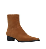 VECCA Botín bajo cowboy en ante cuero