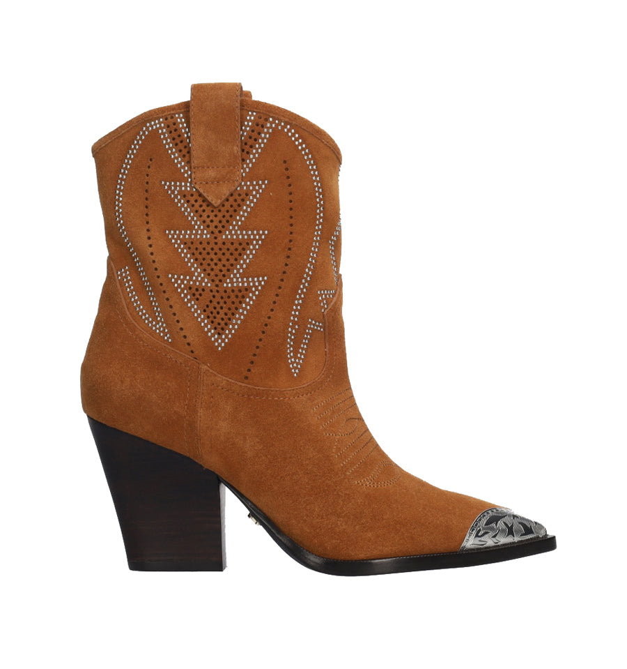 GAMBEL Botín cowboy en ante cuero