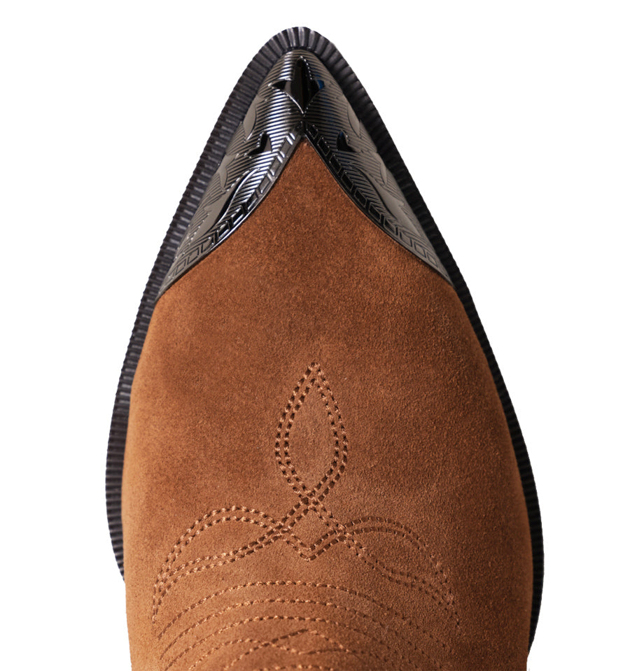 GAMBEL Botín cowboy en ante cuero