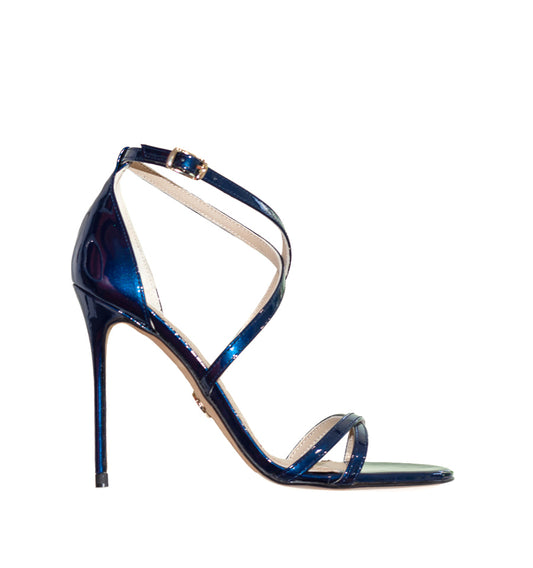 Sandalia alta cruzada en azul-marino