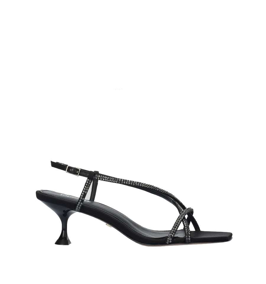 LIBERTY Sandalia media con cristal negro