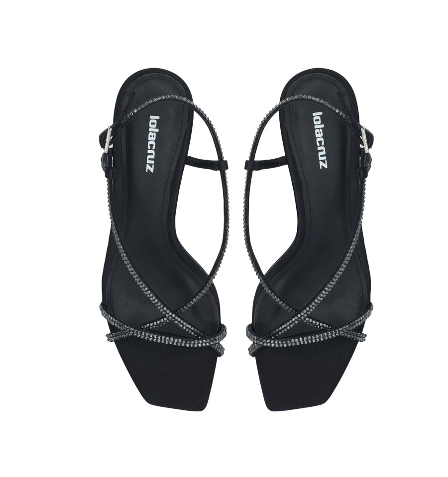 LIBERTY Sandalia media con cristal negro